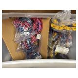 Lanyards and eyewear retainers in 9 plastic storage stacking drawers