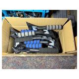 Hats, snow scrapers, gloves, chargers, electronic carrying cases