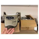 NASCAR lighters, cars, shirts, can coolers, blankets, flasks, desk set, hats, and license plates