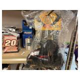 NASCAR lighters, cars, shirts, can coolers, blankets, flasks, desk set, hats, and license plates