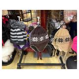 Winter hats. (4) Display racks included