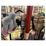 Winter hats. (4) Display racks included