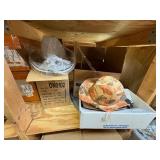 Hats, gloves, shirts, jackets, dolls, water toys