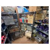 2 NSF Metal rolling shelves, H 69” x 2’ x 3’