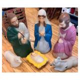 Vintage Blow Molds & Nativity Figures: Horse, Sheep & Virgin Mary