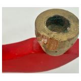 Vintage Scandinavian Style Red Hand-Painted Floral Wooden Candle Holder Set