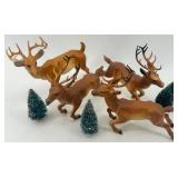 The Night Before Christmas Lot: Vintage Books & Reindeer Figures