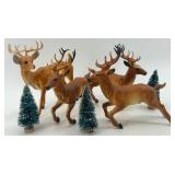 The Night Before Christmas Lot: Vintage Books & Reindeer Figures