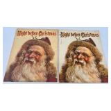 The Night Before Christmas Lot: Vintage Books & Reindeer Figures