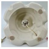 Vintage White Ceramic Christmas Tree Lamp & Red Star Ornament