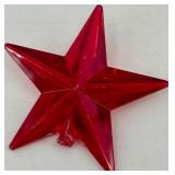 Vintage White Ceramic Christmas Tree Lamp & Red Star Ornament