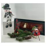 Let It Snow Framed Sign & Snowman Decor Set