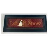 Let It Snow Framed Sign & Snowman Decor Set