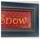 Let It Snow Framed Sign & Snowman Decor Set