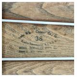 Vintage Wooden Toboggan Sled With Metal Frame & Rope