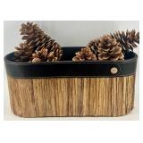 Decorative Bark Box with Leather Strap & Coulter Pine Cones