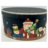 Vintage Christmas Snowman Figures With Twig Wreath Set