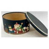 Vintage Christmas Snowman Figures With Twig Wreath Set