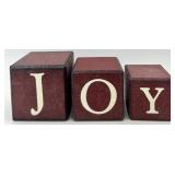 Merry Christmas Decor Set: Green Reindeer Topiaries, JOY Blocks & LED Sign