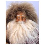 Plaid Tree Skirt & Burlap Tree, Santa Figurine & Teddy Bear Holiday Decor Lot