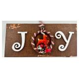 Vintage Artisan Joy Sign Wall Decor & Rustic Holiday Wreath Set