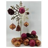 Gold Glitter Snowflake Christmas Tree Centerpiece & Ornaments