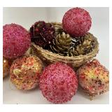 Gold Glitter Snowflake Christmas Tree Centerpiece & Ornaments