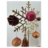Gold Glitter Snowflake Christmas Tree Centerpiece & Ornaments