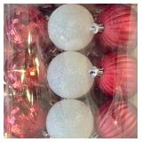 JUMBO SIZE Tinsel Candy Canes & Red White Silver Christmas Ornaments