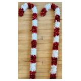 JUMBO SIZE Tinsel Candy Canes & Red White Silver Christmas Ornaments