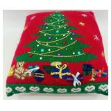 Christmas Decor Lot Tree Pillow, Snowman and Owl wall hangers & Woven Basket