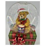 Christopher Radko Noel Bear Porcelain Figurine & Snowglobe