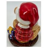 Christopher Radko Noel Bear Porcelain Figurine & Snowglobe