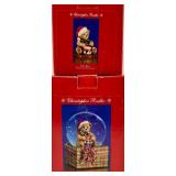 Christopher Radko Noel Bear Porcelain Figurine & Snowglobe