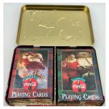 Coca-Cola Nostalgia Playing Cards Tin Lot: 4 Vintage Tins