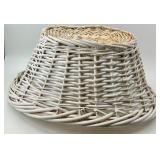 Merry Christmas Banner & Decorative Mesh Rolls & White Wicker Basket