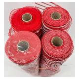 Merry Christmas Banner & Decorative Mesh Rolls & White Wicker Basket