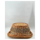 Pine Garland with Cones & Woven Basket, Patterned Cone Decor & Silver Coil Trim