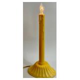 Yellow Candle-Style Lights & Wicker Basket