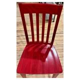 Red Painted Wooden Chairs Set of 2