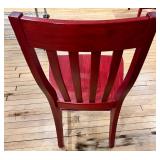 Red Painted Wooden Chairs Set of 2