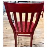 Red Painted Wooden Chairs Set of 2