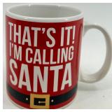 Holiday Decor Lot: Santa Mug & Sign, Ho Ho Ho Sign & Gnome