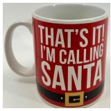 Holiday Decor Lot: Santa Mug & Sign, Ho Ho Ho Sign & Gnome