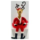 Reindeer Shelf Sitters Pair in Festive Outfits