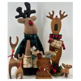 Wooden and Plush Reindeer Display Set