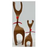 Wooden and Plush Reindeer Display Set