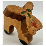 Wooden and Plush Reindeer Display Set