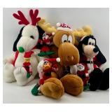 Christmas Plush Lot & Snoopy, Bull Winkle, Goofy & Plush Figures