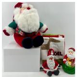 Plush Santa Claus, Musical Santa, Candle Santa & Noel Towel Set